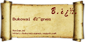 Bukovai Ágnes névjegykártya